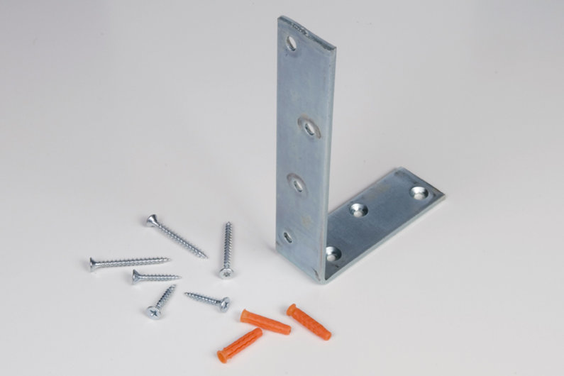 Set hoekijzer verzinkt, 180 / 120 x 40 x 5 mm
